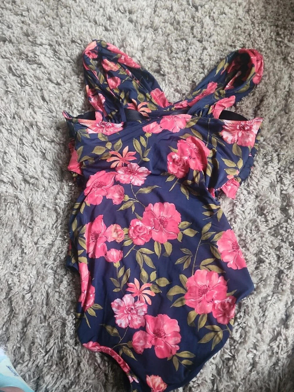 Garnet HILL Ruched Cross Front 1 Piece Swim Suit